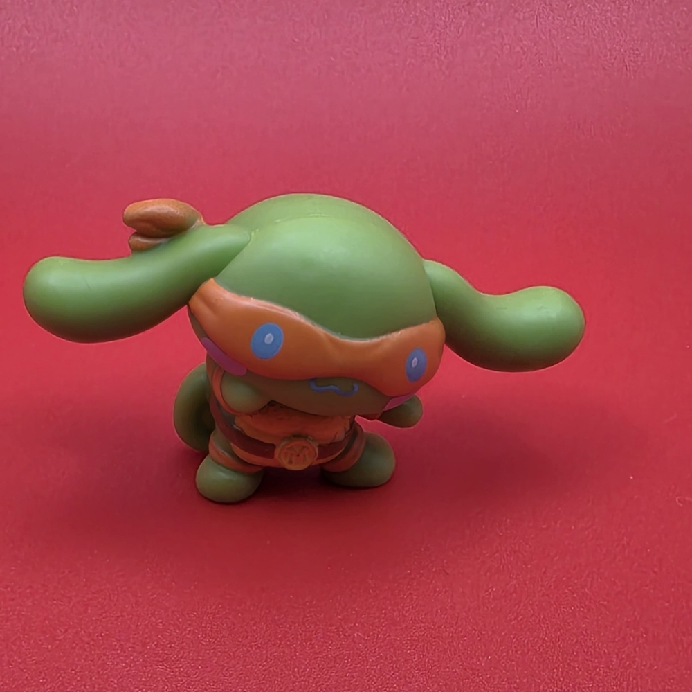 Green and Orange Kids Toy Figure Cinnamon Roll Ninja Turtle